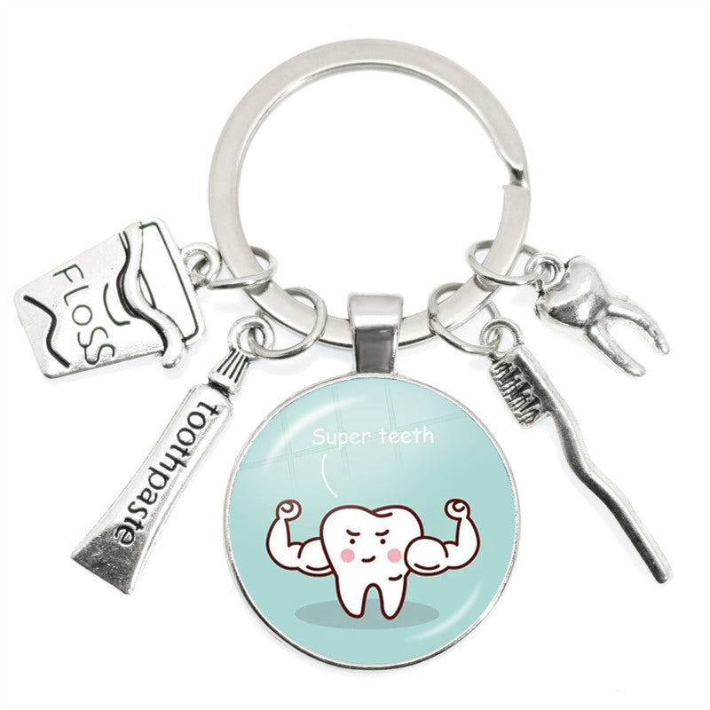 Wholesale Alloy Tooth Shape Keychain